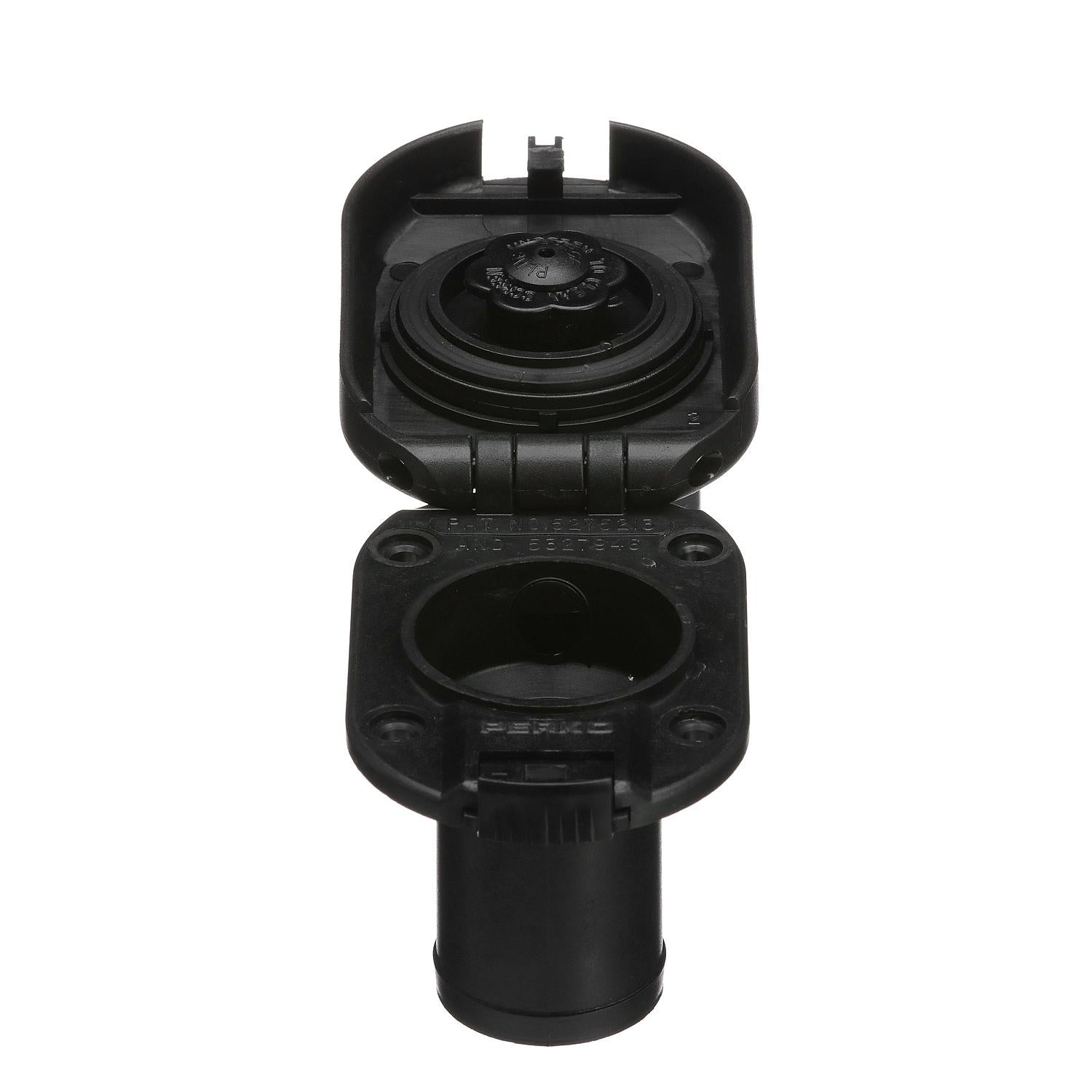 Seachoice Molded Plastic Gas Deck Fill With Vent and Cap (Hinge Flip Top) For 1-1/2" Hose