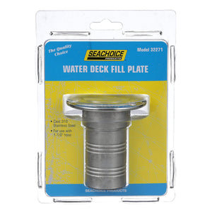 Seachoice Stainless Steel Deck Fill With Cap (Chain Tether) For 1-1/2" Hose