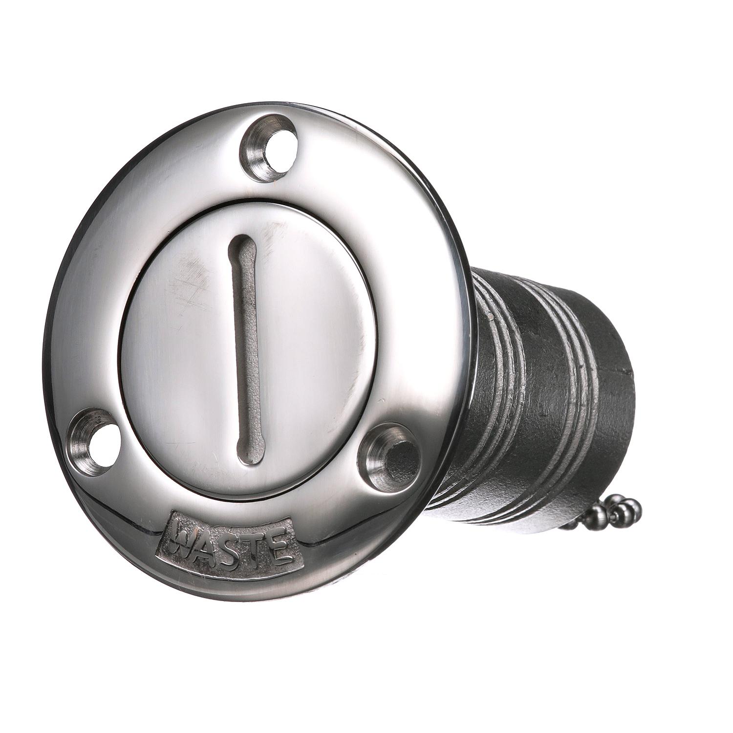 Seachoice Stainless Steel Deck Fill With Cap (Chain Tether) For 1-1/2" Hose
