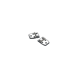 SeaChoice 50-34351 (2) 2-1/4" x 1-1/2" Polished Stainless Steel 3/4" Short Side Hinges with Black Nylon Base Plate
