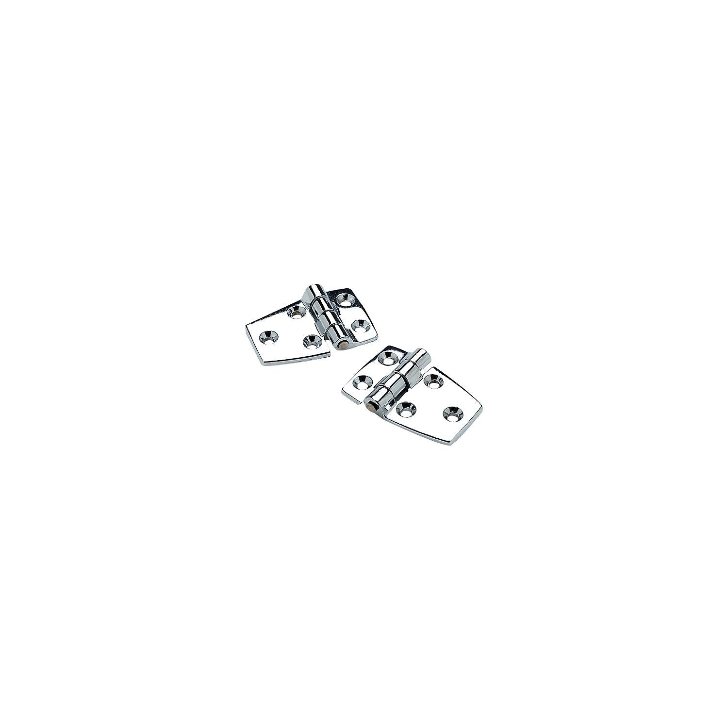 SeaChoice 50-34401 (2) 2-1/4" x 1-1/2" Chrome Plated Zinc 3/4" Short Side Hinges