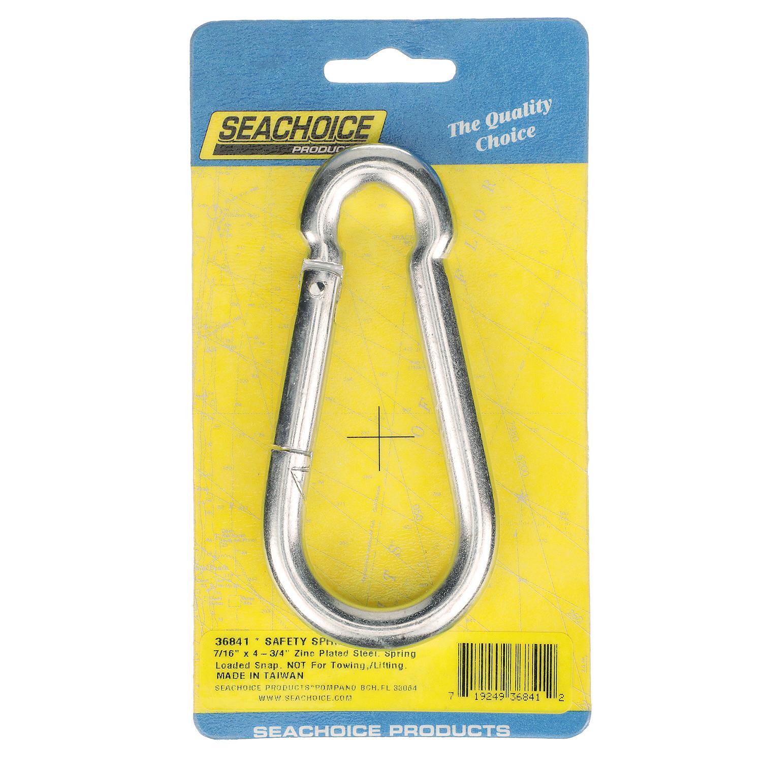 Seachoice Zinc Plated Steel Safety Spring Hook 7/16" x 4-3/4"