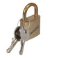 1-1/2in Solid Brass Body Padlock - Single Lock