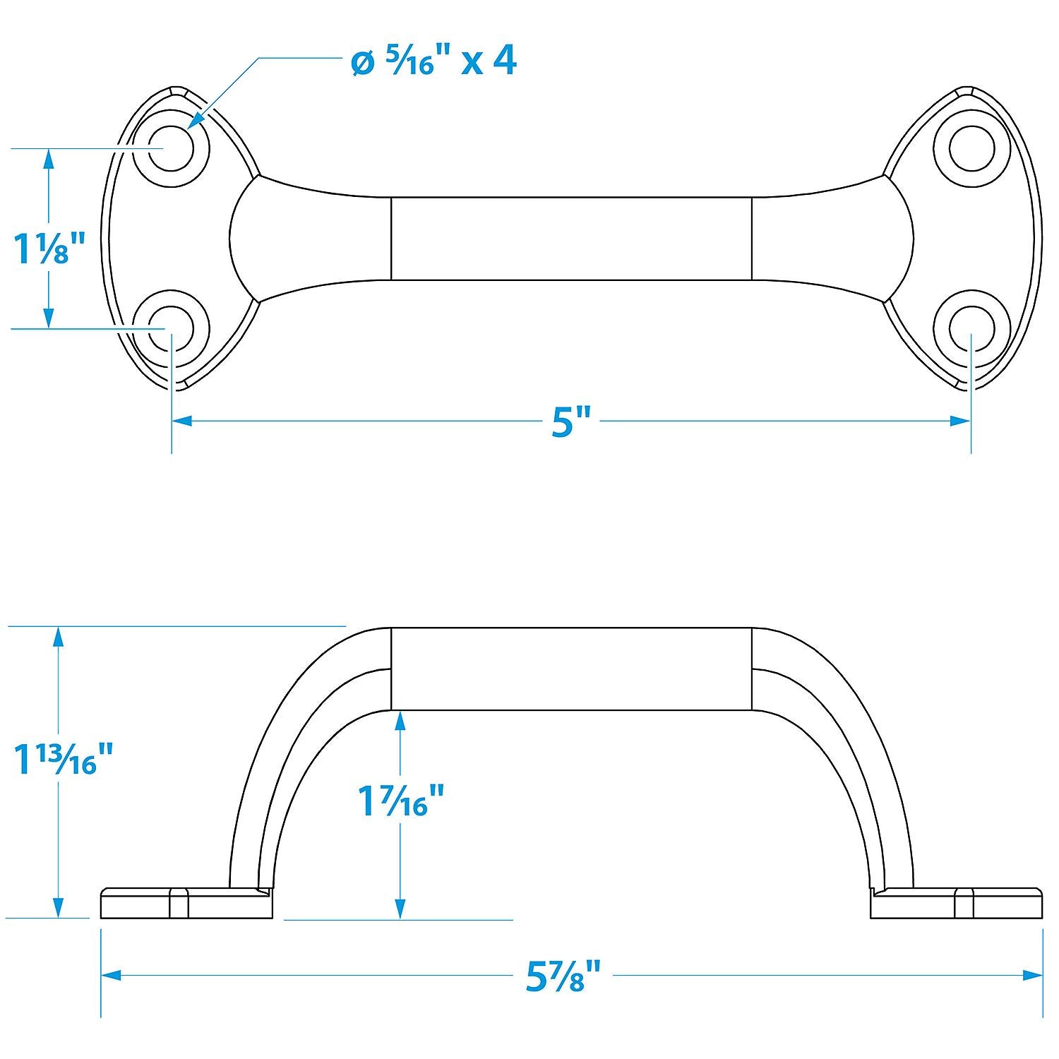 Chrome Plated Zinc Transom Handle, 6in
