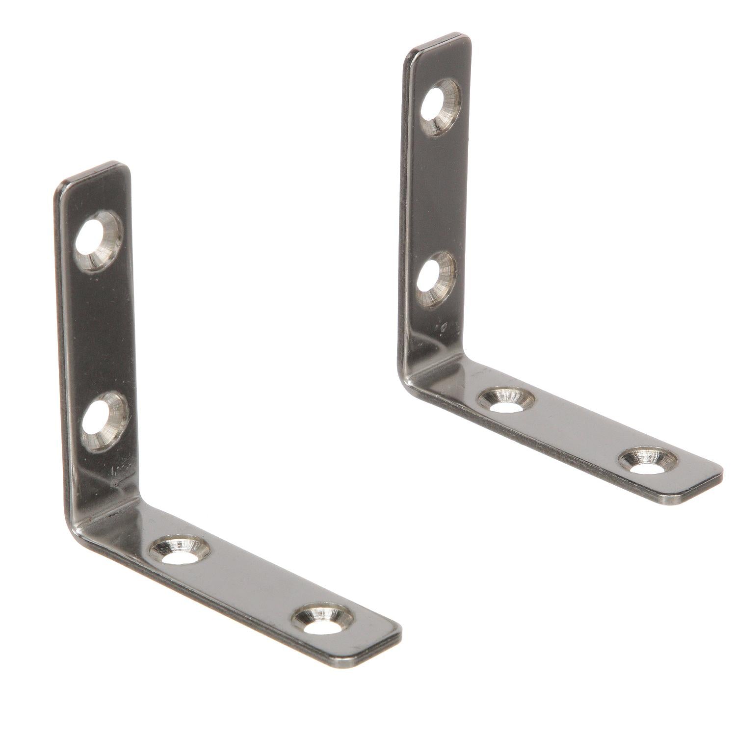 Seachoice 37551 Stainless Steel 90 Degree Angle Brackets (1 Pair Per Pack)