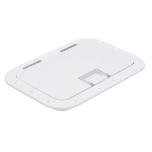 Seachoice 39141 Polypropylene 7" x 11" ID Hatch With Molded in 100 Degree Stainless Steel Hinge