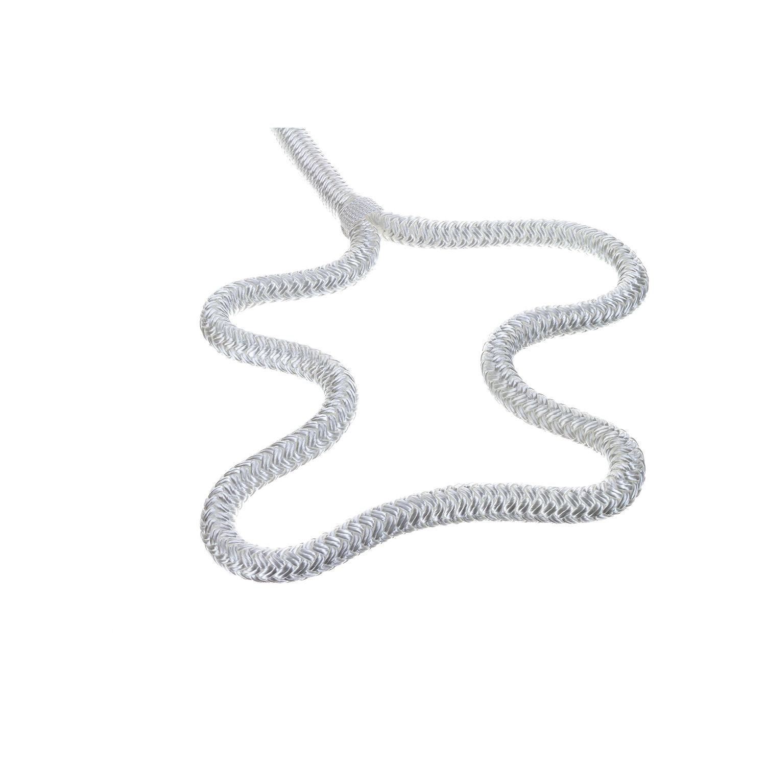 Double Braid Nylon Dock Line, White, 1/2in x 20ft