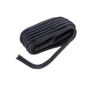 Double Braid Nylon Dock Line, Black, 1/2in x 25ft
