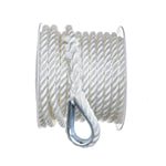 3-Strand Twisted Nylon Anchor Line, White, 3/8in x  50ft