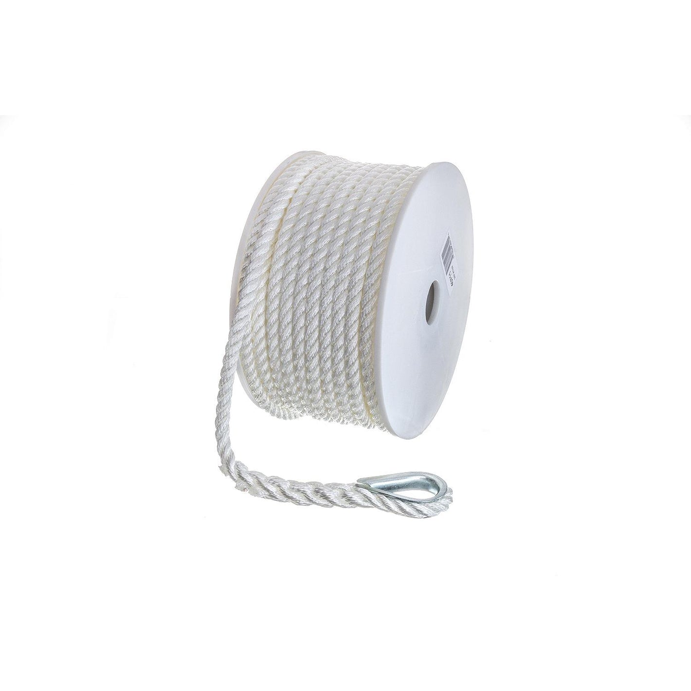 3-Strand Twisted Nylon Anchor Line, White, 3/8in x 100ft