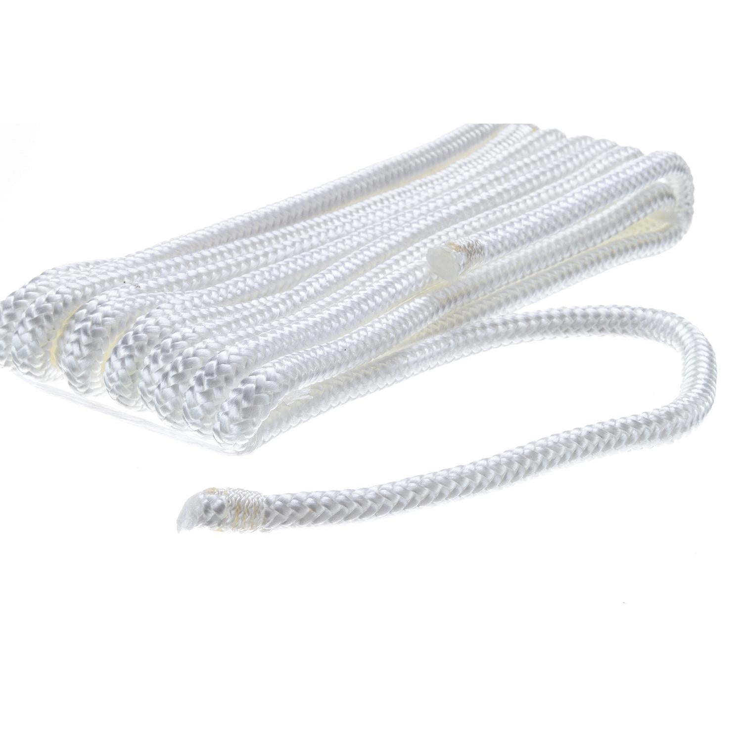 Seachoice 40901 Double Braided Nylon Fender Line 1/4" x 6', White (2 Per Pack)