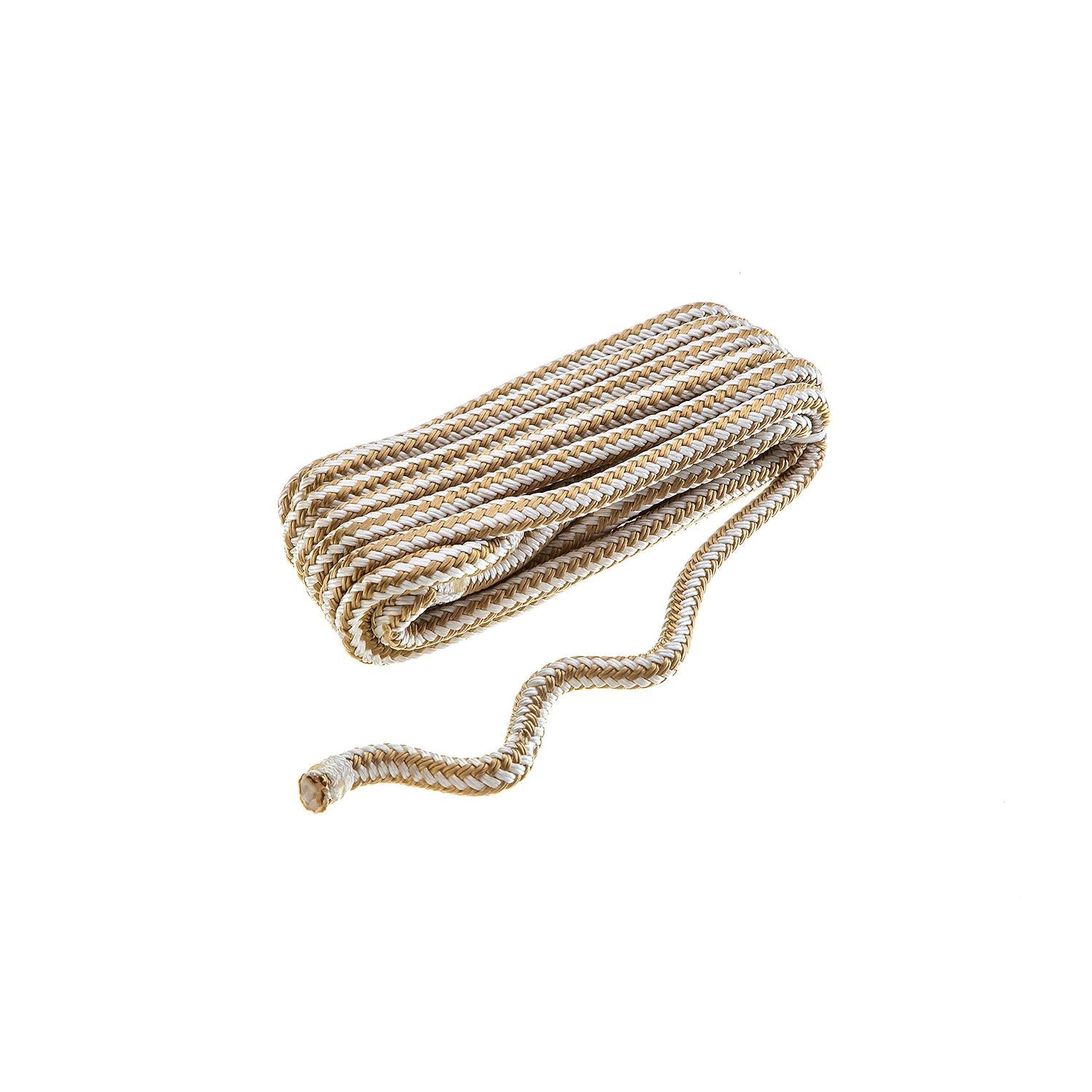 Seachoice 40991 Double Braided Nylon Fender Line 3/8" x 6', Gold/White (2 Per Pack)