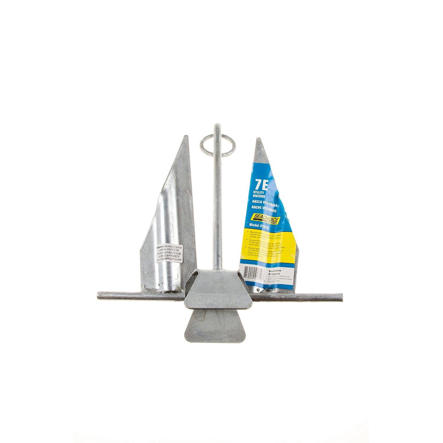 Seachoice 41610 Hot Dipped Galvanized Utility Anchor, Size 7E