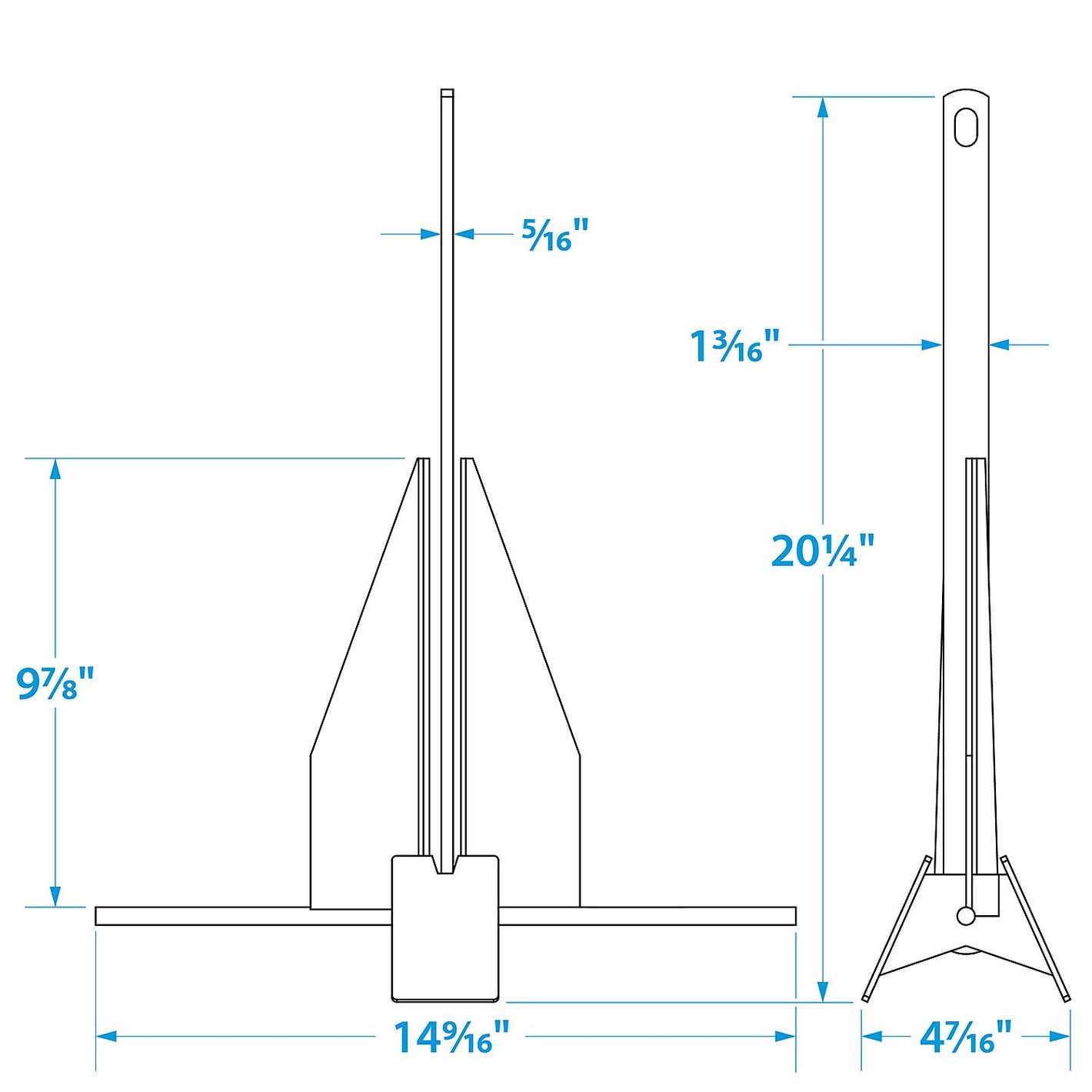 Seachoice 41710 Hot Dipped Galvanized Deluxe Anchor, Size 4S