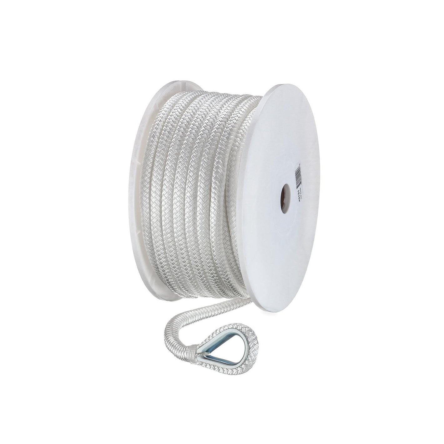 Double Braid Nylon Anchor Line, White, 1/2in x 100ft