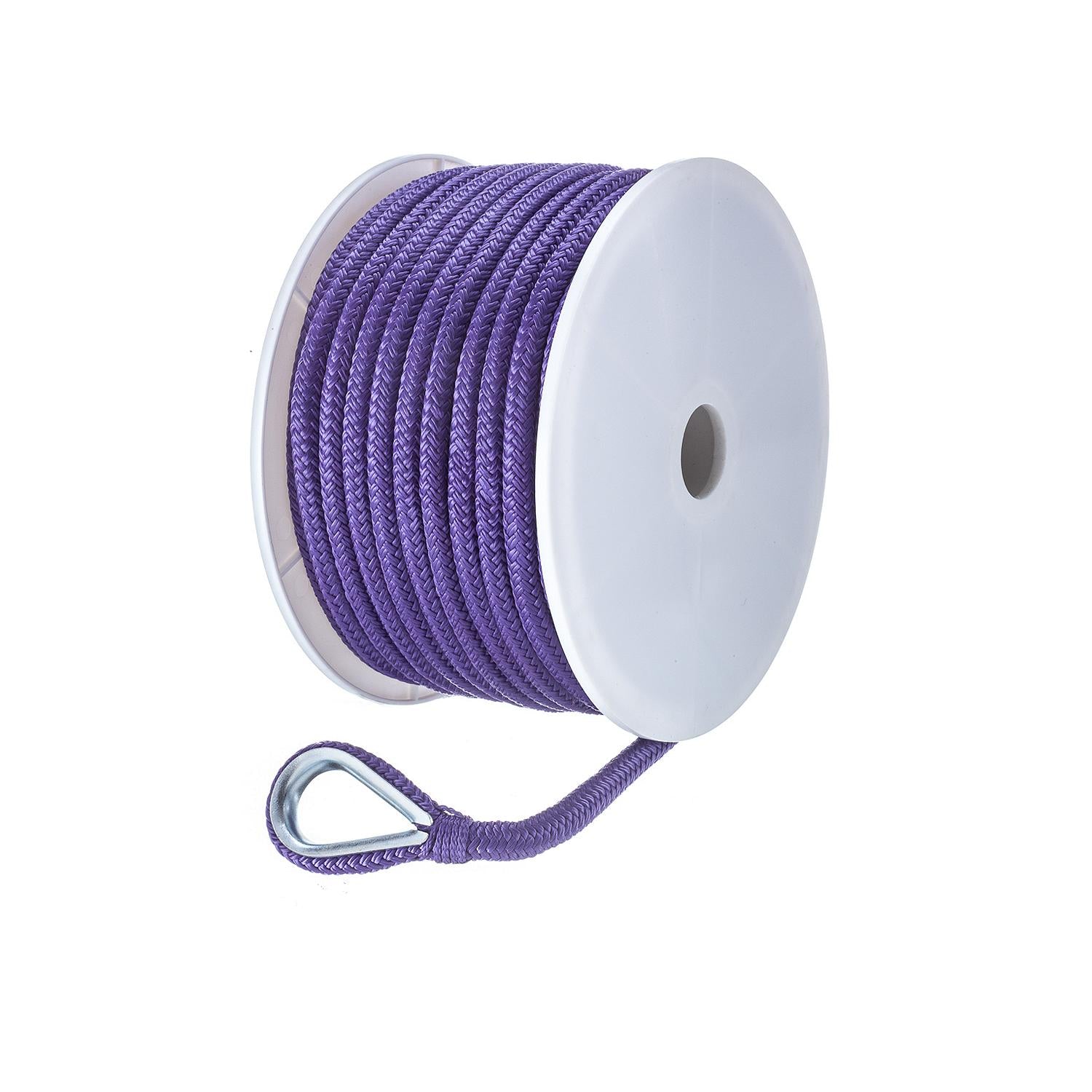 Double Braid Nylon Anchor Line, Purple, 3/8in x 100ft