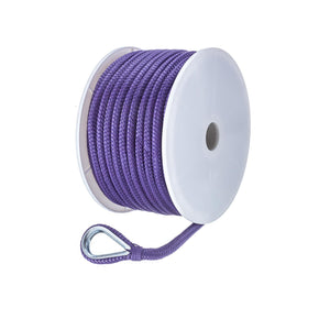 Double Braid Nylon Anchor Line, Purple, 3/8in x 100ft