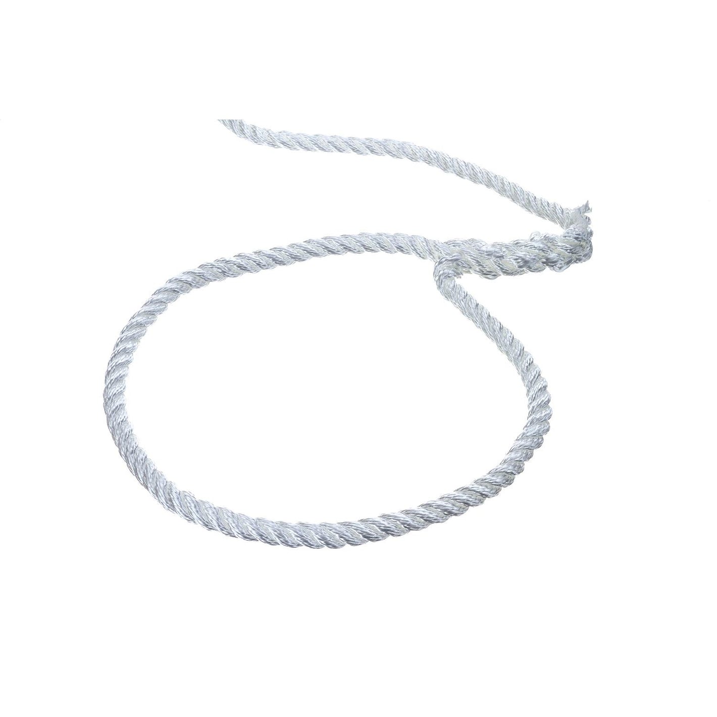 3-Strand Twisted Nylon Dock Line, White, 3/8in x 10ft
