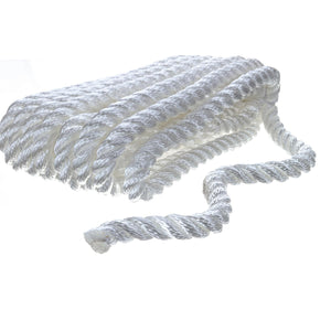 Seachoice 42561 3-Strand Twisted Nylon Dock Line, 1/2" x 20', White