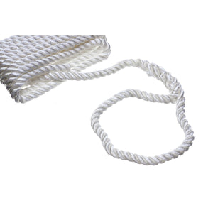 Seachoice 42601 3-Strand Twisted Nylon Dock Line, 5/8" x 25', White