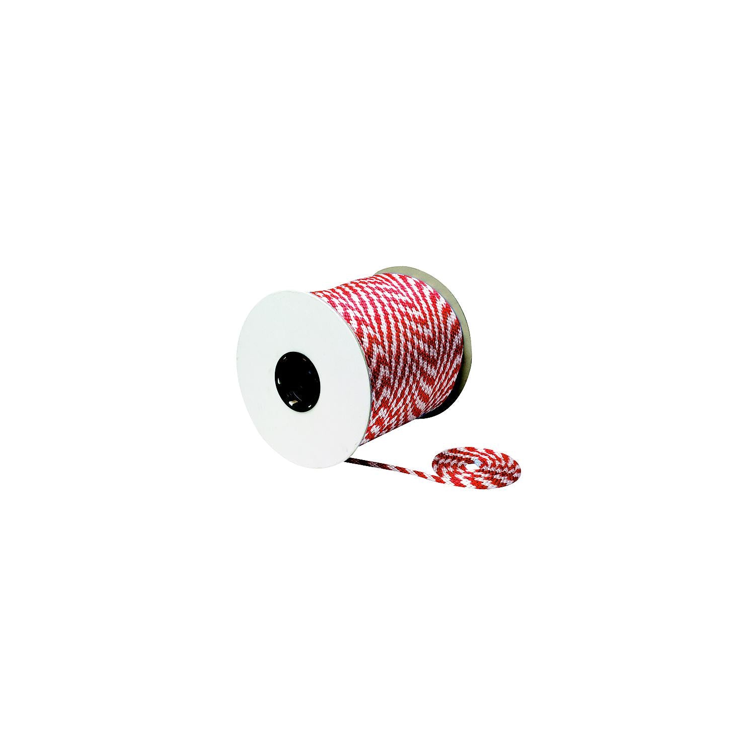 Red/White Solid Braid MFP Multi-Purpose Spool (Derby Rope), 3/8" x 500'