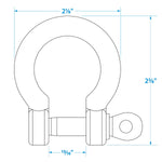 Stainless Steel Anchor Shackle, 3/8in