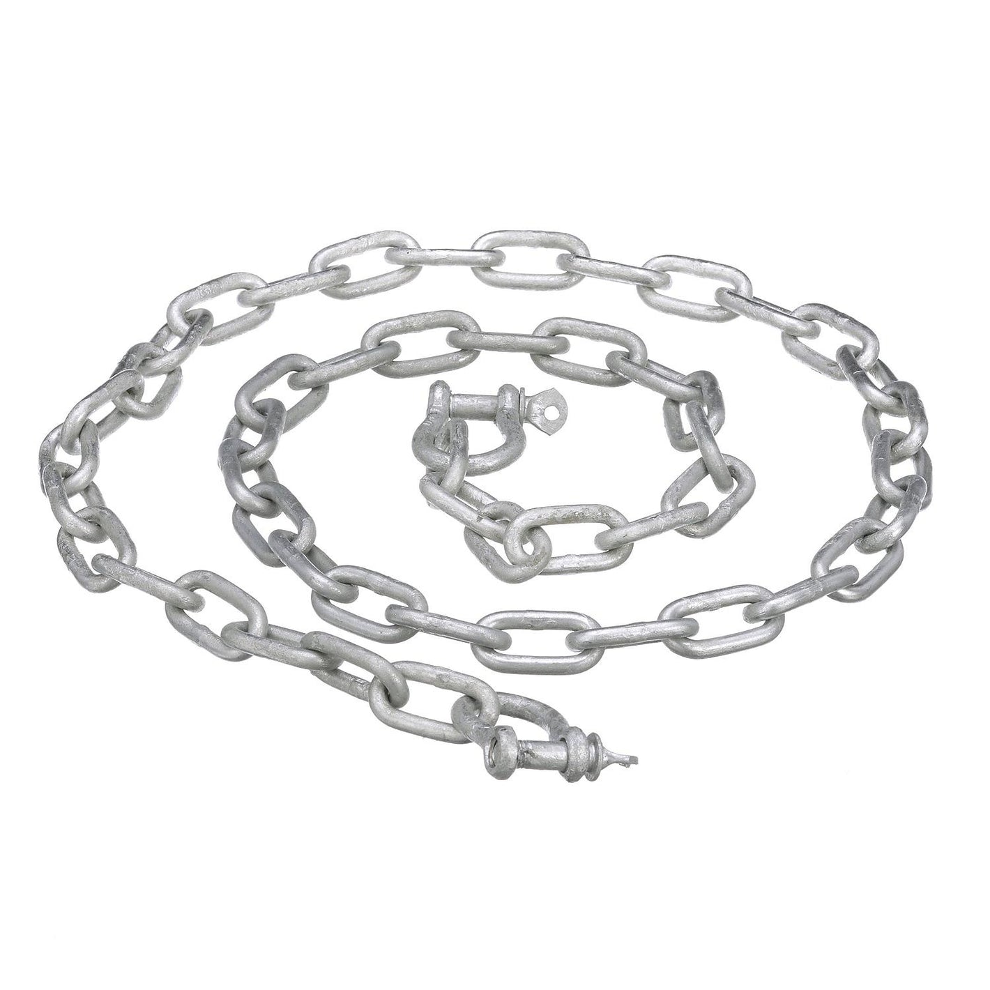 Galvanized Anchor Lead Chain w/ Shackles, 5/16in x 5ft