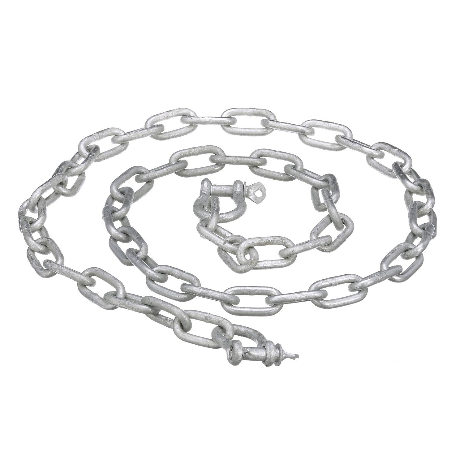 Galvanized Anchor Lead Chain w/ Shackles, 5/16in x 5ft