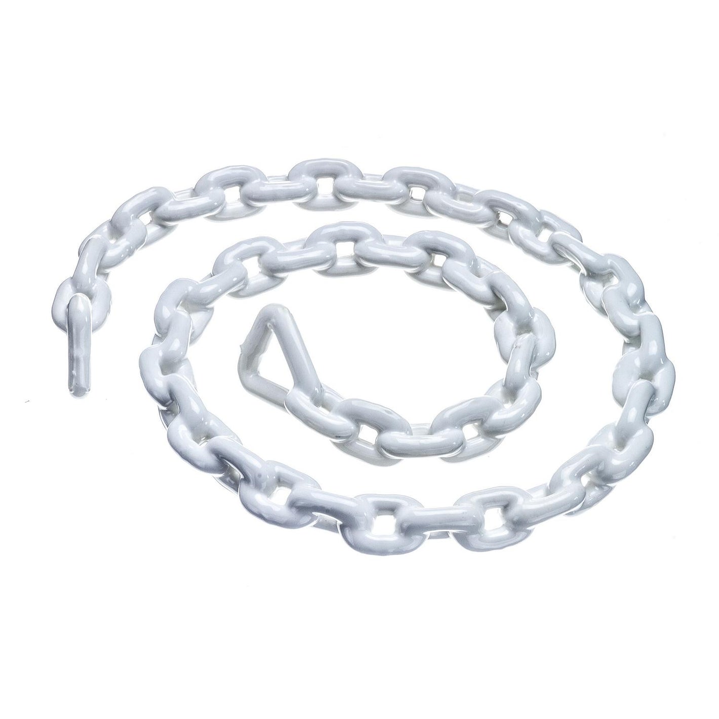 White PVC Coated Galvanized Anchor Lead Chain, 3/16in x 4ft