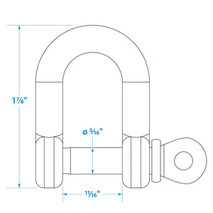 Stainless Steel inDin Anchor Shackle, 5/16in