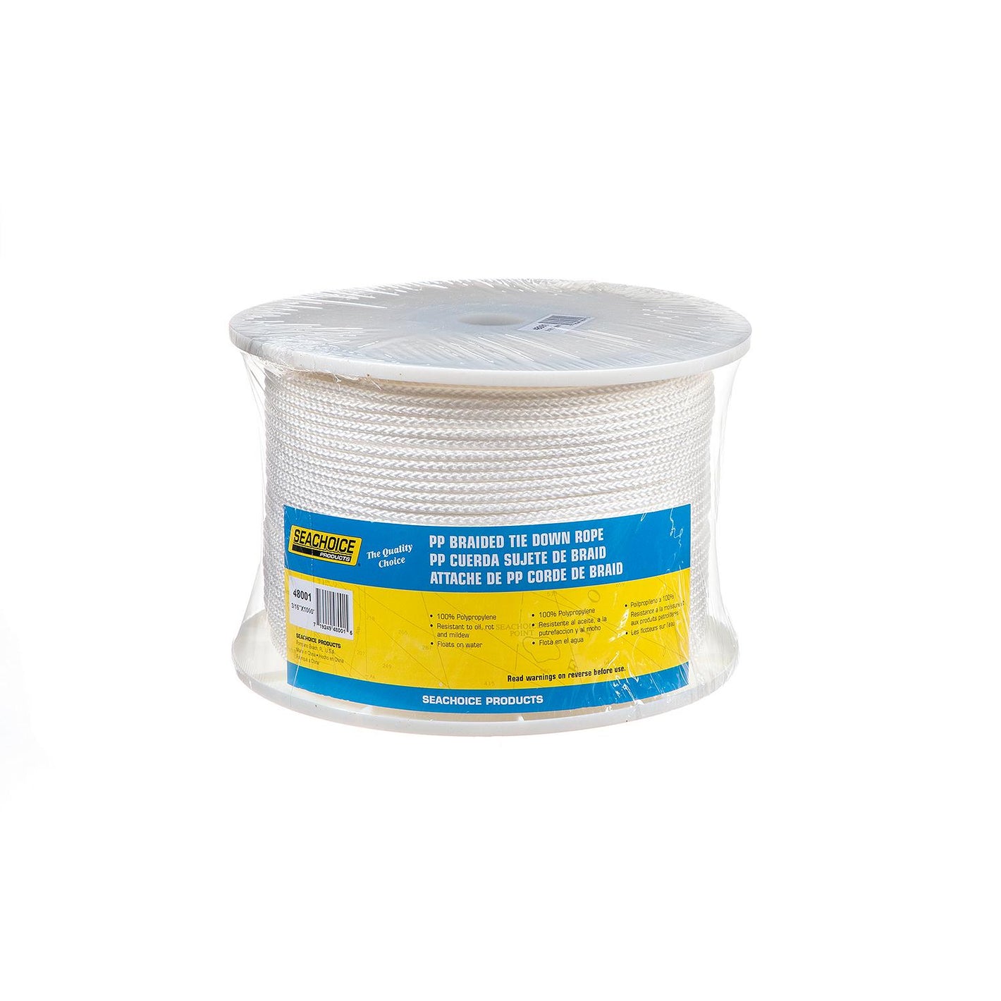 Seachoice White General Purpose Tie Down Cord 1000' Spool