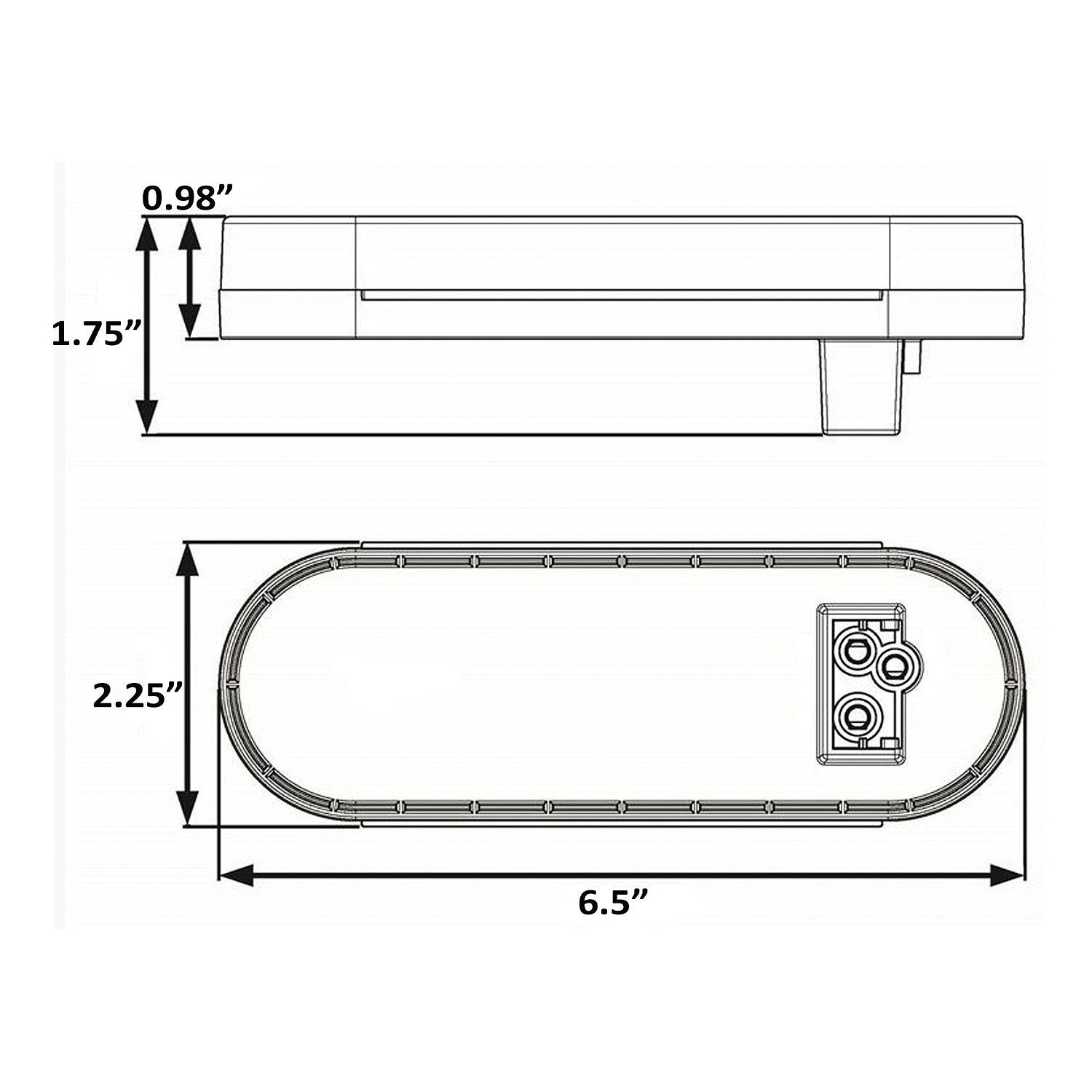 Seachoice 52831 LED 6" Oval Sealed Tail Light Kit For Flush Mount