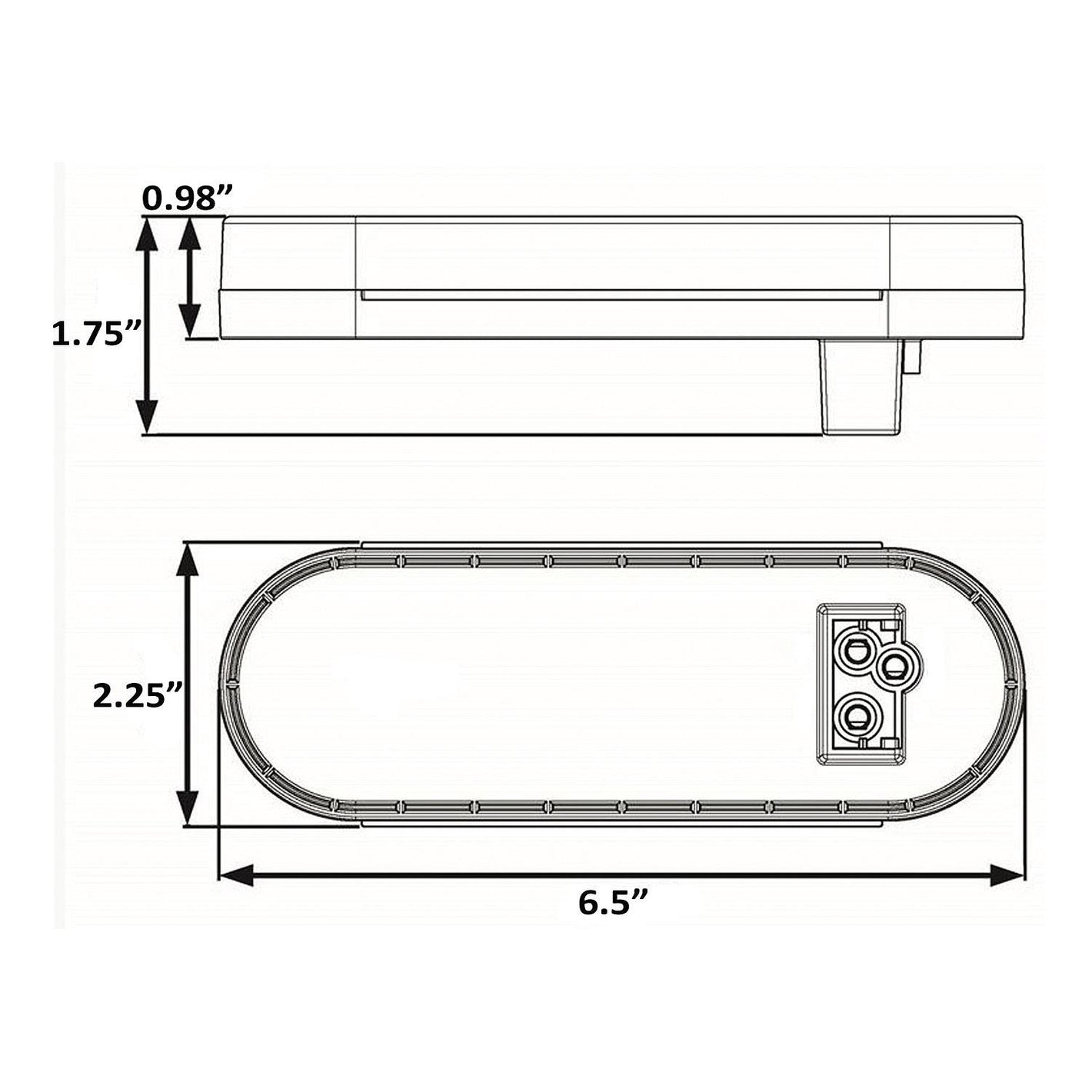 Seachoice 52831 LED 6" Oval Sealed Tail Light Kit For Flush Mount