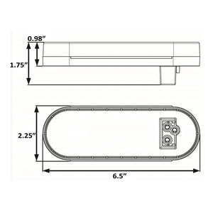 Seachoice 52831 LED 6" Oval Sealed Tail Light Kit For Flush Mount