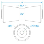 Seachoice Non-Marking TP Yellow Rubber Keel Roller With 5/8" ID Hole