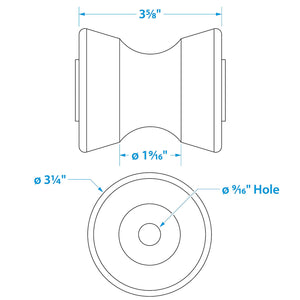 Seachoice Non-Marking TP Yellow Rubber V-Bow Stop With 1/2" ID