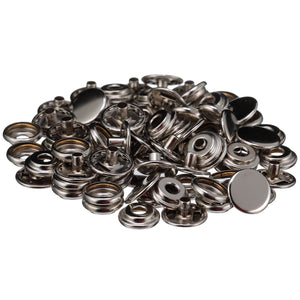 Stainless Steel Button Socket w/ Barrel, 1/4in, 40 Sets