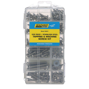 Seachoice Stainless Steel Tapping And Machine Screw Kit - 226 Piece