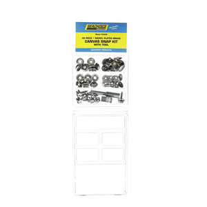 Seachoice 59439 Nickel Plated Brass Canvas Snap Kit With Tool - 48 Piece
