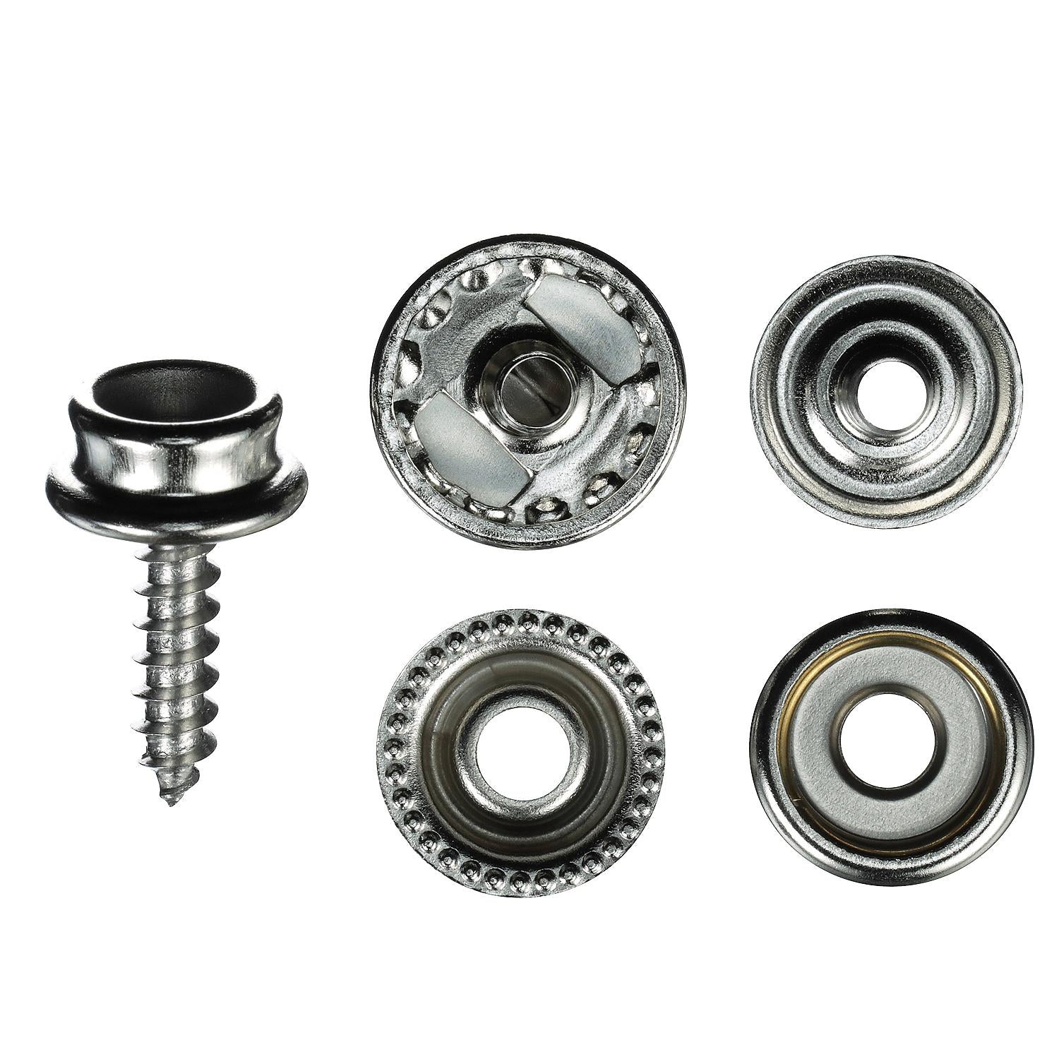 Seachoice 59441 Nickel Plated Brass Canvas Snap Kit - 64 Piece