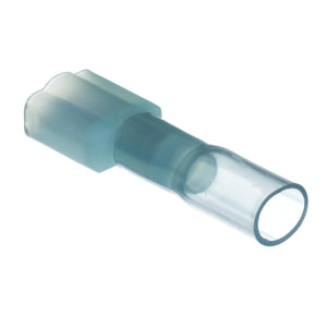 Seachoice 60301 3-to-1 Heat Shrink Insulated Quick Disconnect, 16-14 Ga., 0.250" Male, Blue, 25-Pack