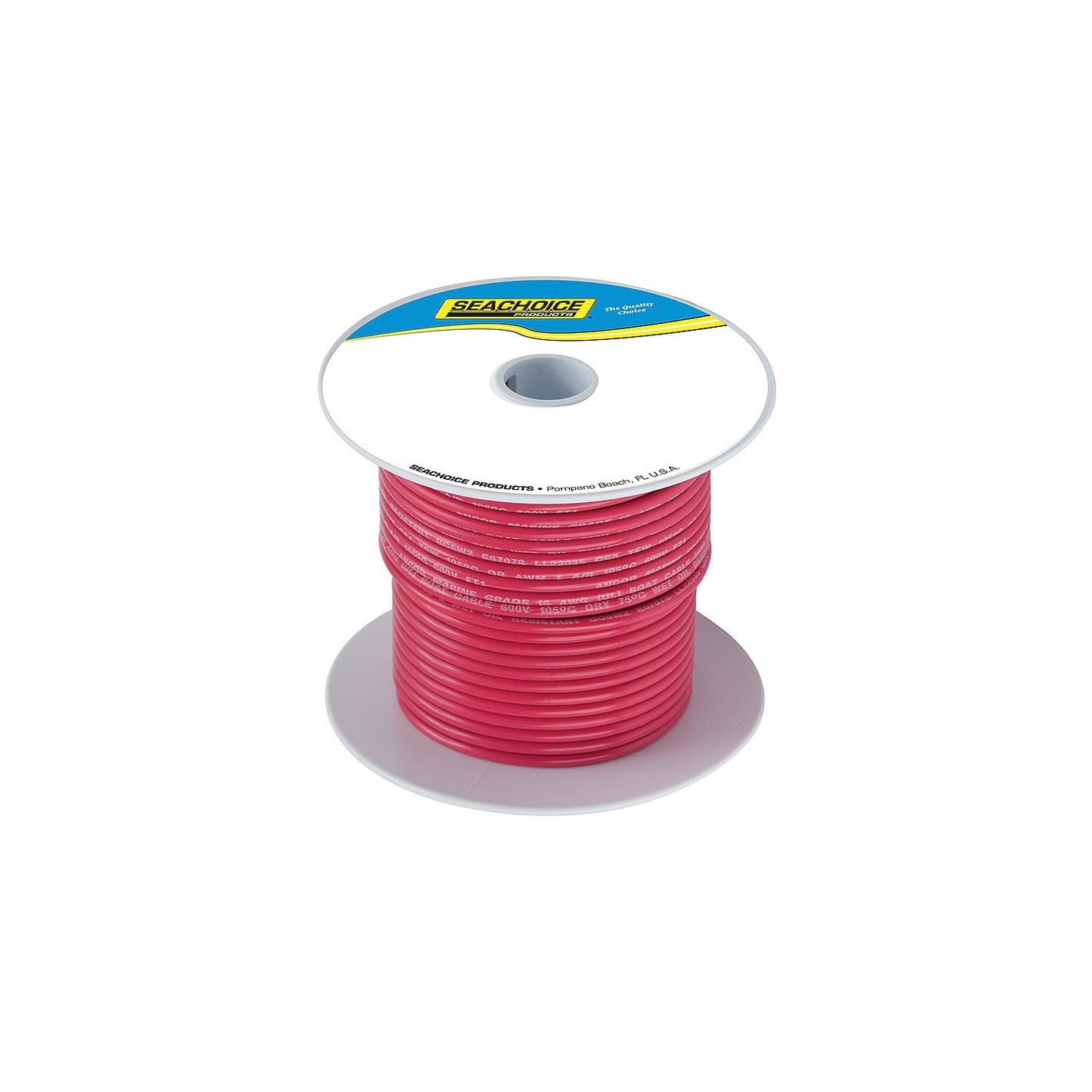 Seachoice 63066 Tinned Copper Marine Wire, 10 AWG, Red, 250'