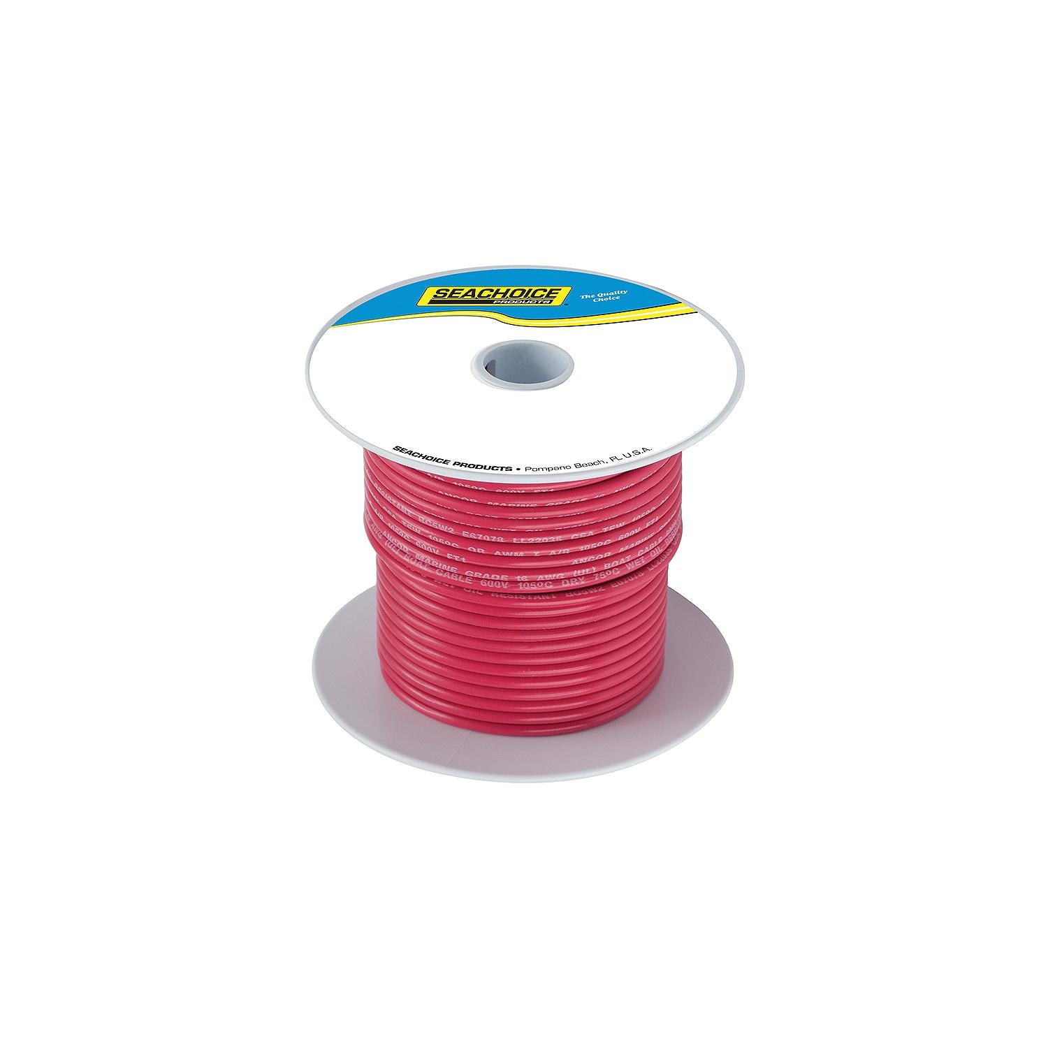 Seachoice 63017 Tinned Copper Marine Wire, 2 AWG, Red, 50'