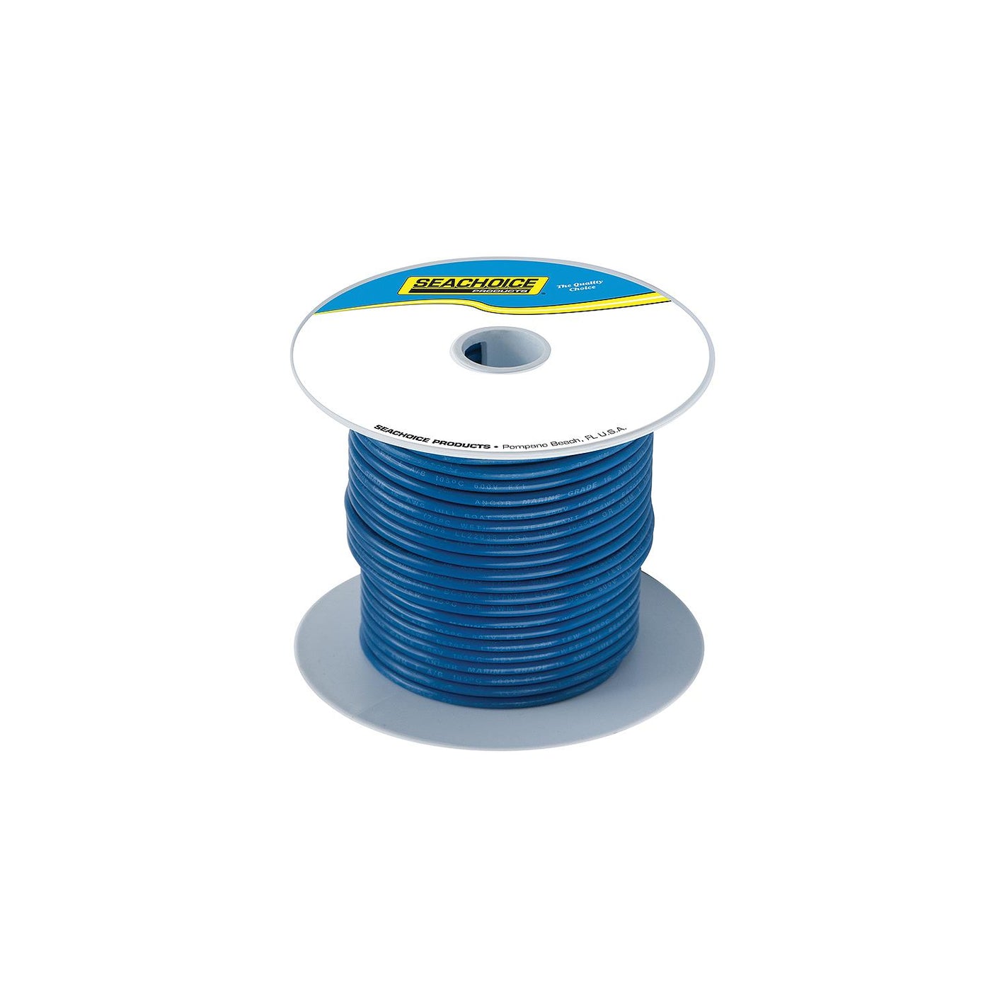 Seachoice 63131 Tinned Copper Marine Wire, 16 AWG, Dark Blue, 100'