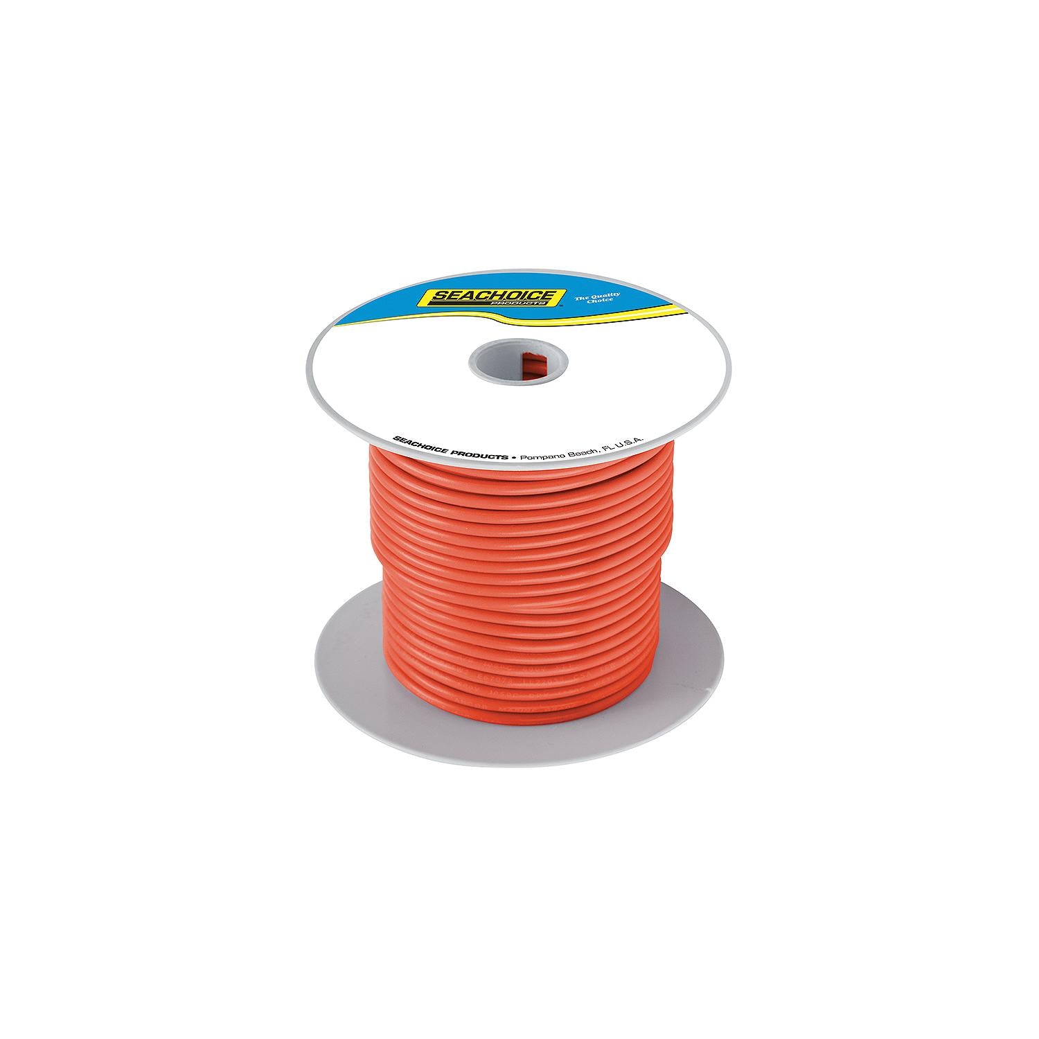 Seachoice 63136 Tinned Copper Marine Wire, 16 AWG, Orange, 100'