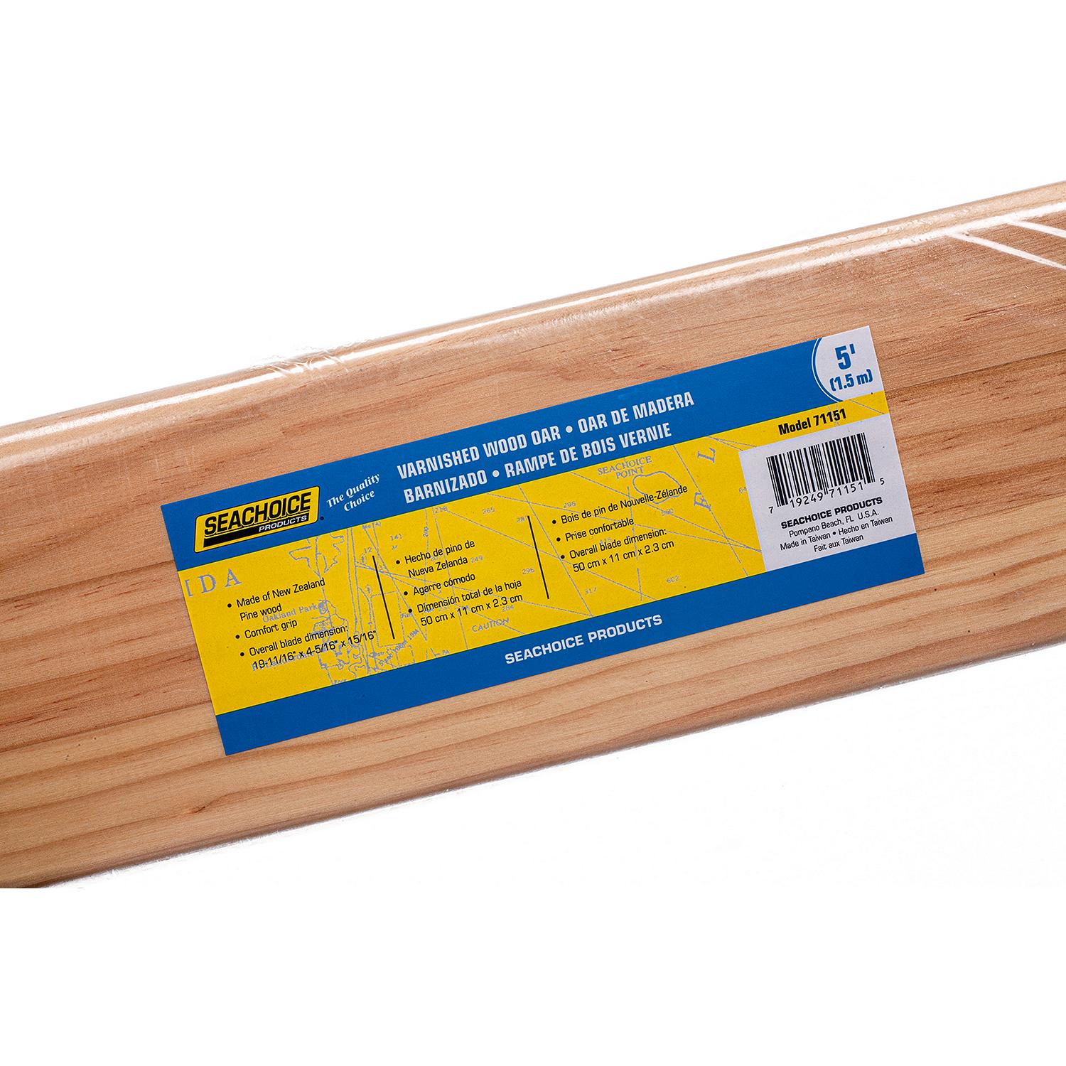 Seachoice 71151 Premium Varnished Oar With Comfort Grip, 5'