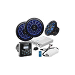 Seachoice 72123 In-Dash Audio Package, Square Gauge, Black, Speakers, 1 pr