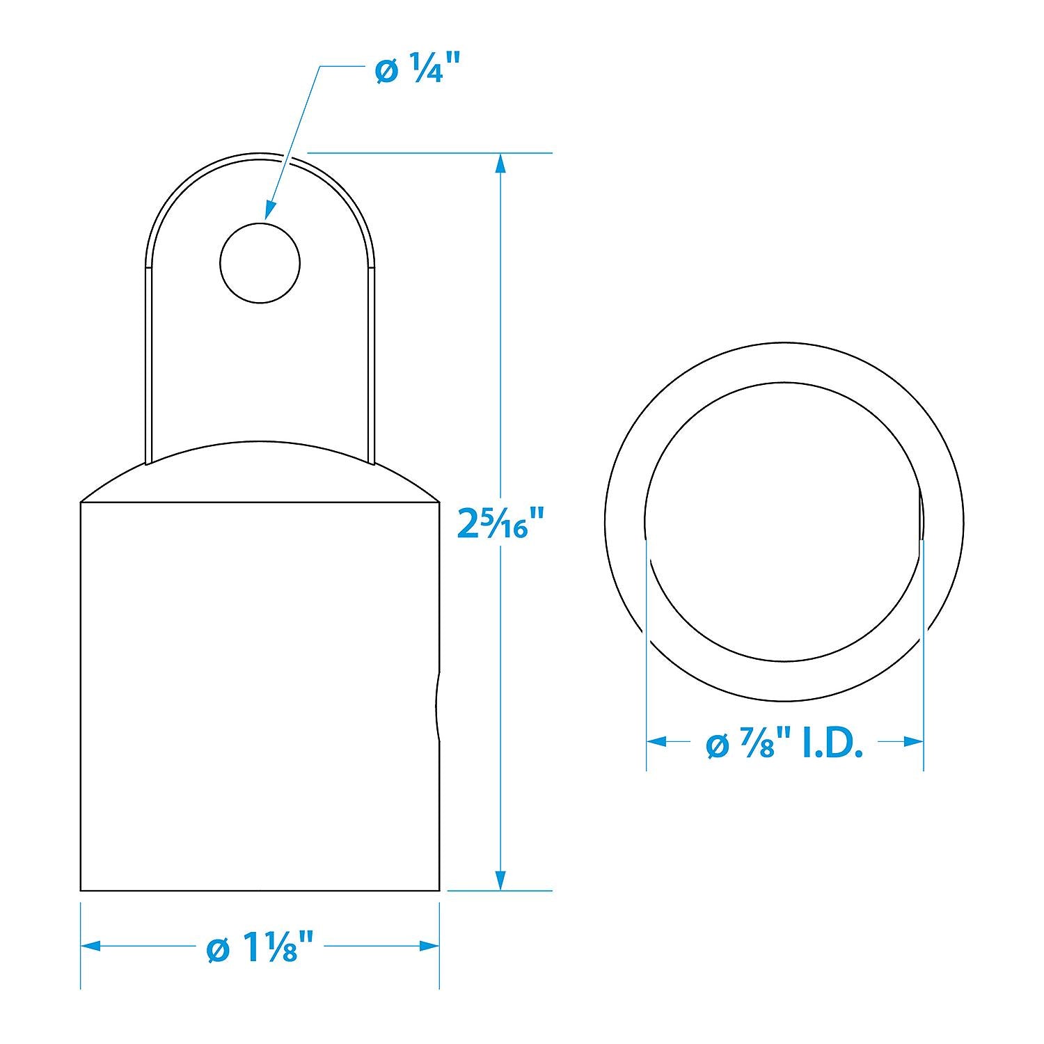 External Eye End, Stainless Steel, 7/8in