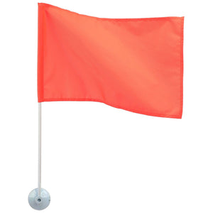 Seachoice 12" x 18" Orange Nylon Ski Flag on 24" Plastic Pole With Suction Cups