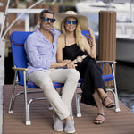 Seachoice Canvas Folding Chair 
Blue w/ Red Trim